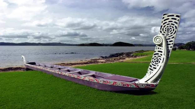 A traditional waka at Waitangi