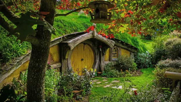 A Hobbit house in Hobbiton, Matamata