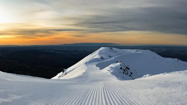 A groomed trail at Mt Hutt, a ski area just outside of Christchurch