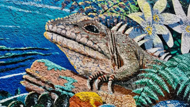 A wall mural at Tākaka