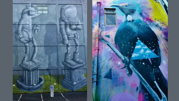 Wall murals in New Plymouth